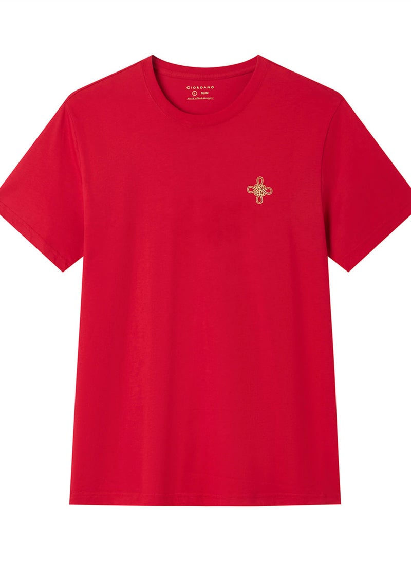 GIORDANO Men’s Slim Fit Prosperity Gallop CNY Print Tee - Image 1